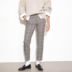 H&M Women’s Gray Plaid High Rise Trousers Size 4
